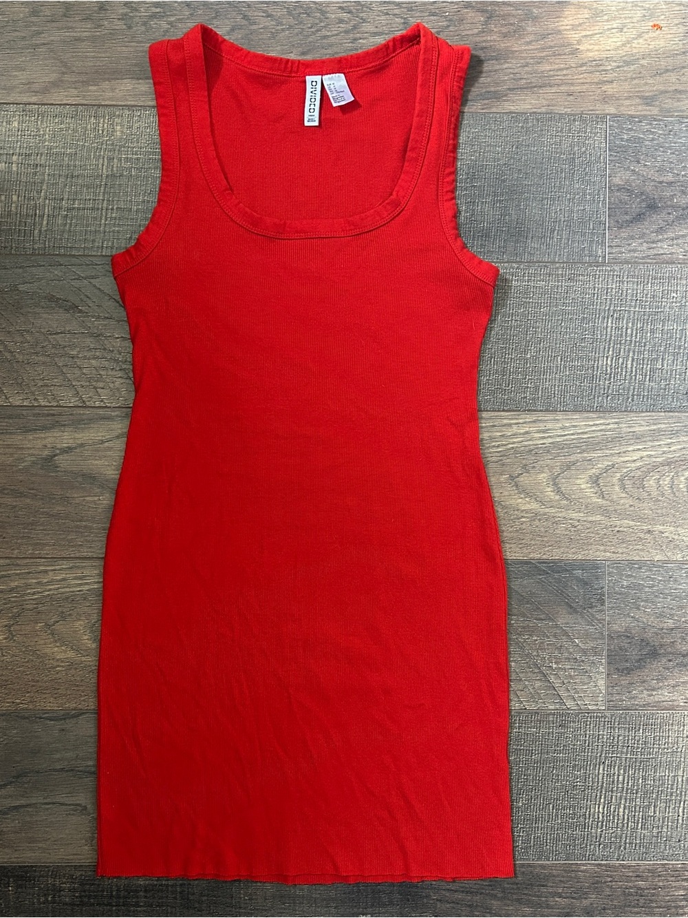 H&M Red Ribbed Mini Tank Dress - Picture 2 of 5